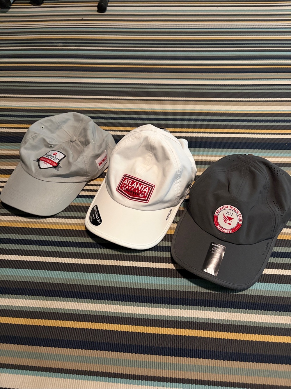 Atlanta Track Club White, Light Gray & Dark Gray Men's Performance Caps